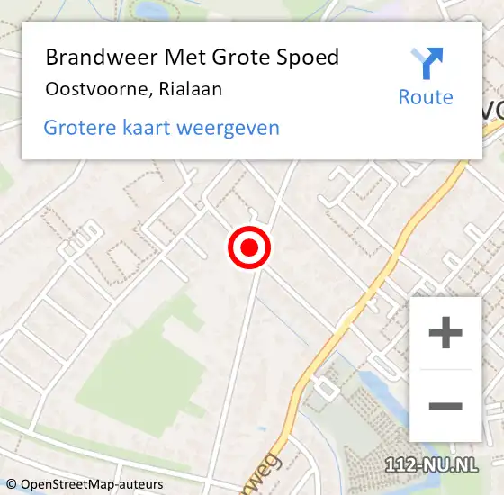 Locatie op kaart van de 112 melding: Brandweer Met Grote Spoed Naar Oostvoorne, Rialaan op 28 augustus 2021 04:09