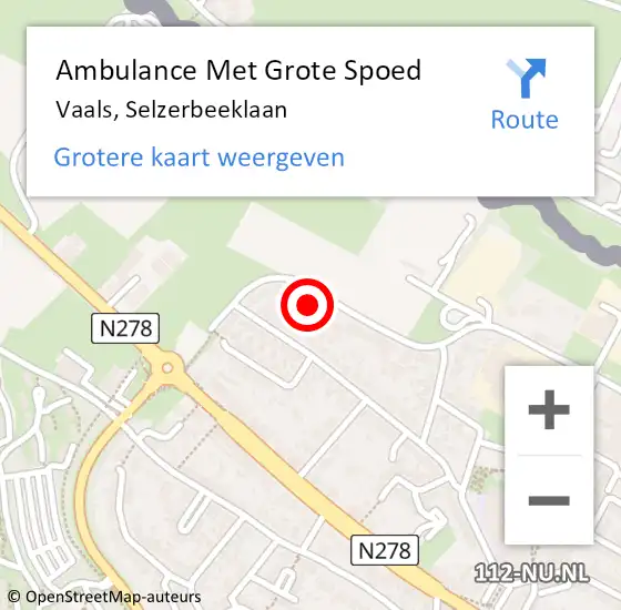 Locatie op kaart van de 112 melding: Ambulance Met Grote Spoed Naar Vaals, Selzerbeeklaan op 21 juni 2014 01:58