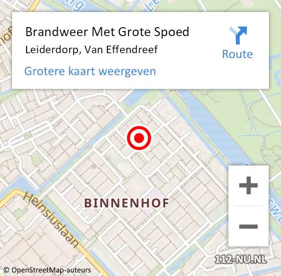 Locatie op kaart van de 112 melding: Brandweer Met Grote Spoed Naar Leiderdorp, Van Effendreef op 28 augustus 2021 06:42