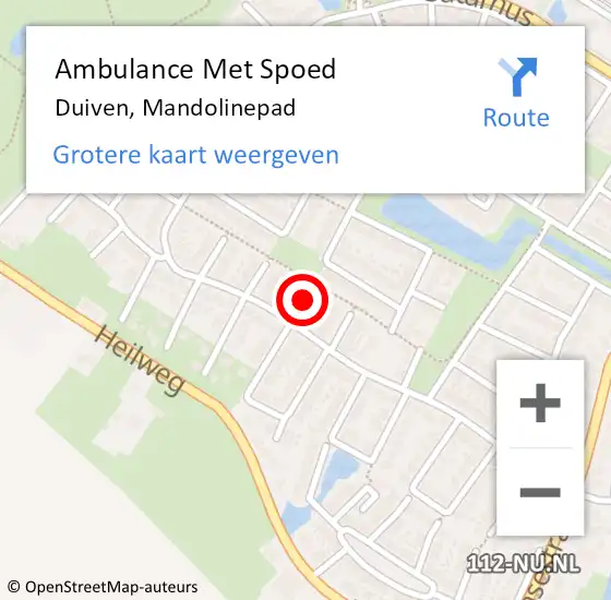 Locatie op kaart van de 112 melding: Ambulance Met Spoed Naar Duiven, Mandolinepad op 28 augustus 2021 06:43