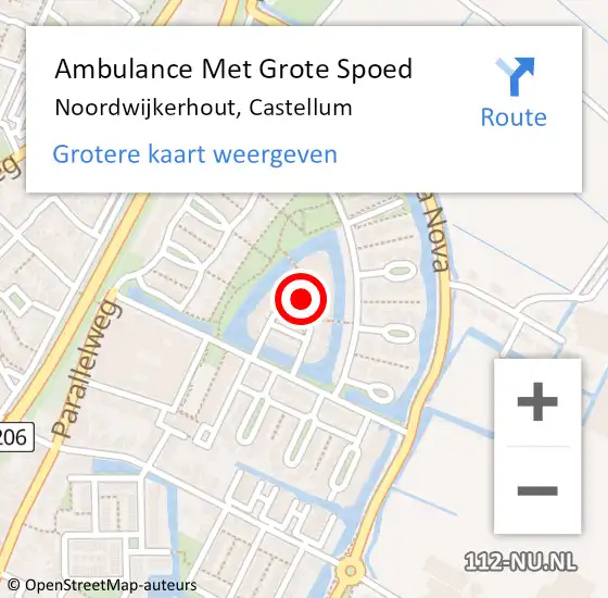 Locatie op kaart van de 112 melding: Ambulance Met Grote Spoed Naar Noordwijkerhout, Castellum op 28 augustus 2021 07:25