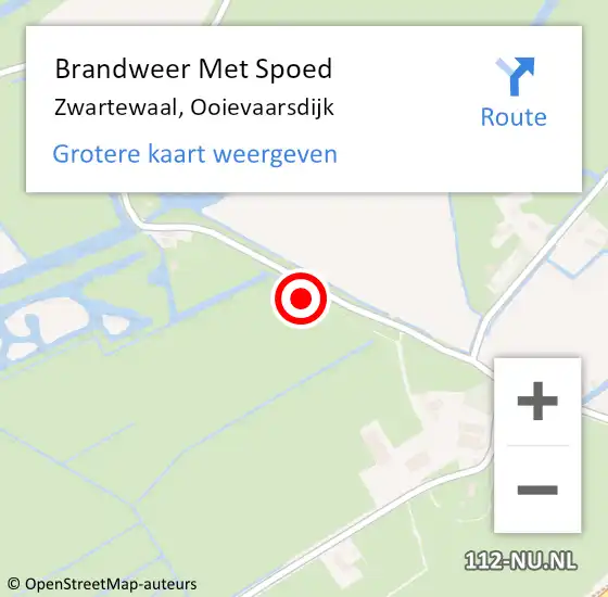 Locatie op kaart van de 112 melding: Brandweer Met Spoed Naar Zwartewaal, Ooievaarsdijk op 28 augustus 2021 09:10