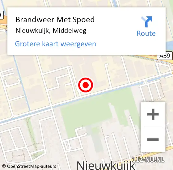 Locatie op kaart van de 112 melding: Brandweer Met Spoed Naar Nieuwkuijk, Middelweg op 28 augustus 2021 09:13