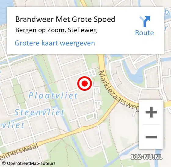 Locatie op kaart van de 112 melding: Brandweer Met Grote Spoed Naar Bergen op Zoom, Stelleweg op 28 augustus 2021 09:32