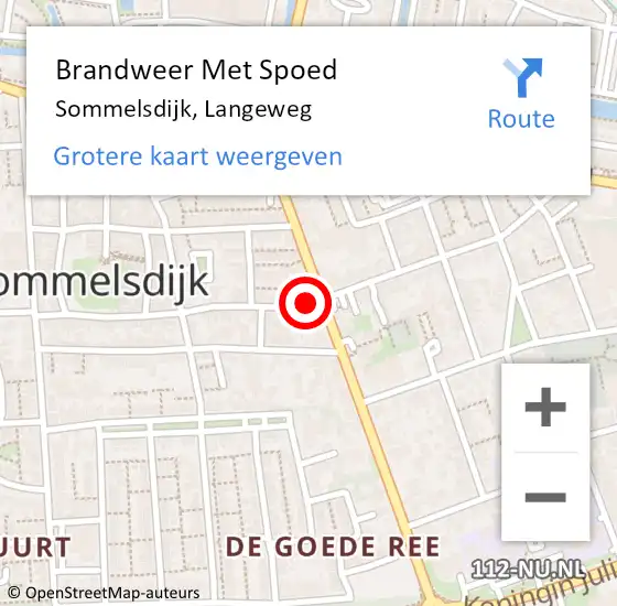 Locatie op kaart van de 112 melding: Brandweer Met Spoed Naar Sommelsdijk, Langeweg op 28 augustus 2021 09:51