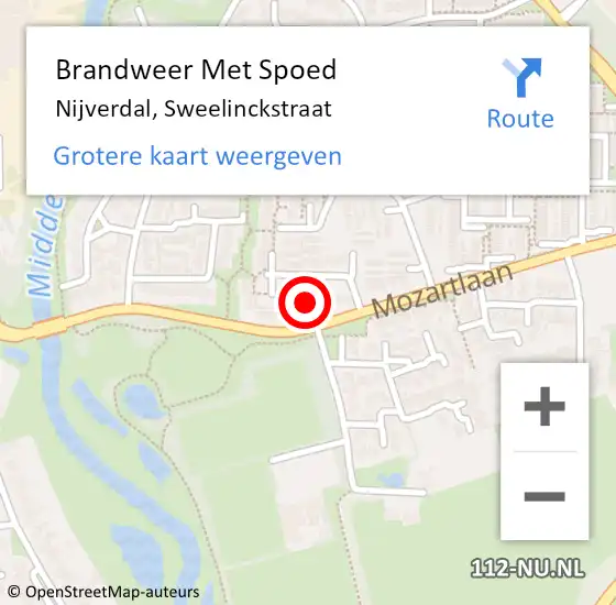 Locatie op kaart van de 112 melding: Brandweer Met Spoed Naar Nijverdal, Sweelinckstraat op 28 augustus 2021 10:50