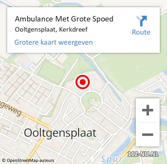 Locatie op kaart van de 112 melding: Ambulance Met Grote Spoed Naar Ooltgensplaat, Kerkdreef op 28 augustus 2021 11:10