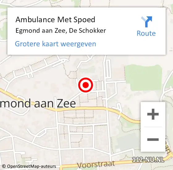 Locatie op kaart van de 112 melding: Ambulance Met Spoed Naar Egmond aan Zee, De Schokker op 21 juni 2014 02:47