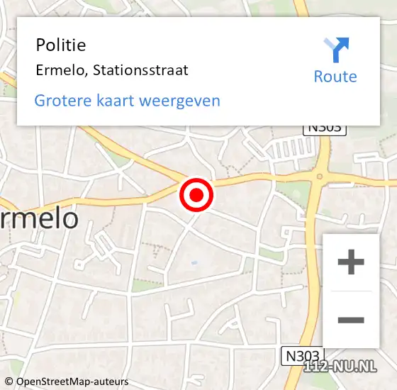 Locatie op kaart van de 112 melding: Politie Ermelo, Stationsstraat op 28 augustus 2021 11:29