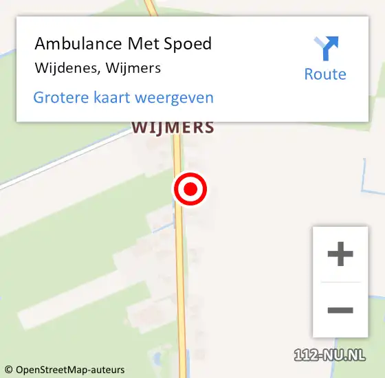 Locatie op kaart van de 112 melding: Ambulance Met Spoed Naar Wijdenes, Wijmers op 28 augustus 2021 11:39