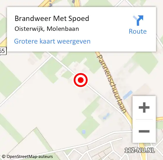 Locatie op kaart van de 112 melding: Brandweer Met Spoed Naar Oisterwijk, Molenbaan op 28 augustus 2021 12:03