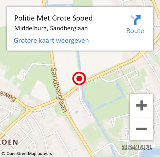 Locatie op kaart van de 112 melding: Politie Met Grote Spoed Naar Middelburg, Sandberglaan op 28 augustus 2021 12:10