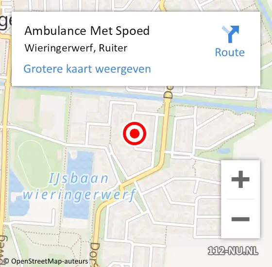 Locatie op kaart van de 112 melding: Ambulance Met Spoed Naar Wieringerwerf, Ruiter op 28 augustus 2021 12:24