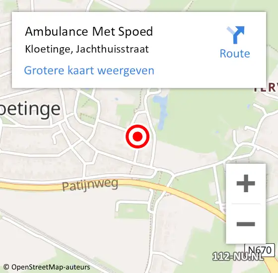 Locatie op kaart van de 112 melding: Ambulance Met Spoed Naar Kloetinge, Jachthuisstraat op 21 juni 2014 03:05