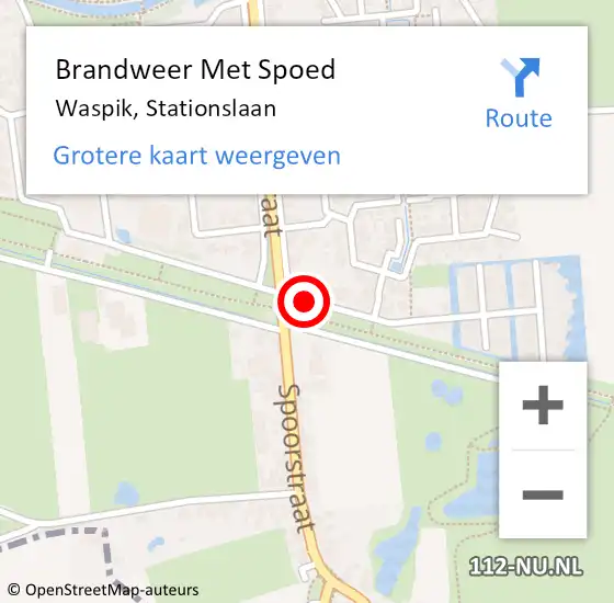 Locatie op kaart van de 112 melding: Brandweer Met Spoed Naar Waspik, Stationslaan op 21 juni 2014 03:15