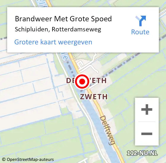 Locatie op kaart van de 112 melding: Brandweer Met Grote Spoed Naar Schipluiden, Rotterdamseweg op 28 augustus 2021 13:45