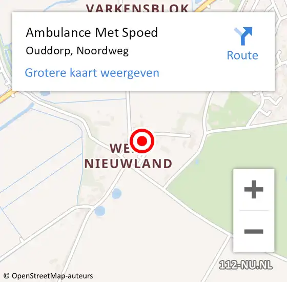 Locatie op kaart van de 112 melding: Ambulance Met Spoed Naar Ouddorp, Noordweg op 28 augustus 2021 13:57