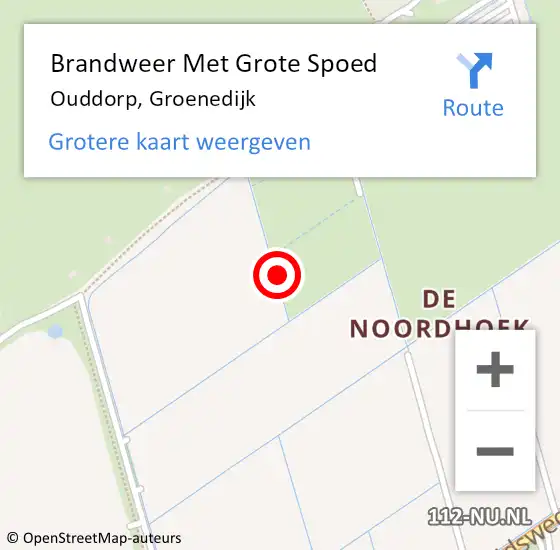 Locatie op kaart van de 112 melding: Brandweer Met Grote Spoed Naar Ouddorp, Groenedijk op 28 augustus 2021 14:16