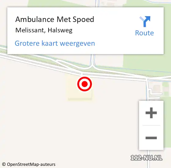 Locatie op kaart van de 112 melding: Ambulance Met Spoed Naar Melissant, Halsweg op 28 augustus 2021 14:44