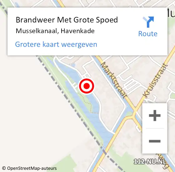 Locatie op kaart van de 112 melding: Brandweer Met Grote Spoed Naar Musselkanaal, Havenkade op 28 augustus 2021 16:39