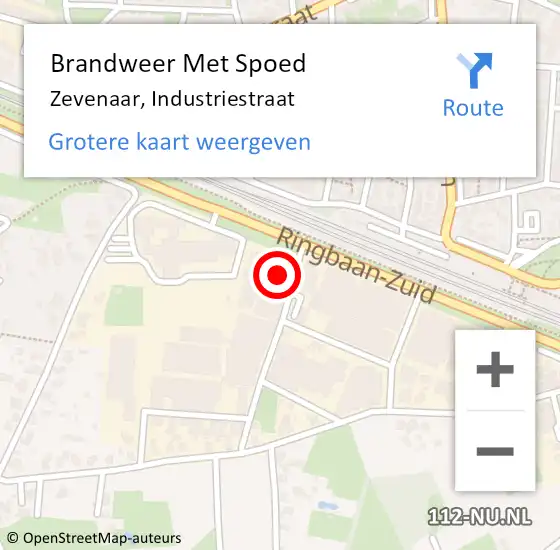 Locatie op kaart van de 112 melding: Brandweer Met Spoed Naar Zevenaar, Industriestraat op 28 augustus 2021 17:30