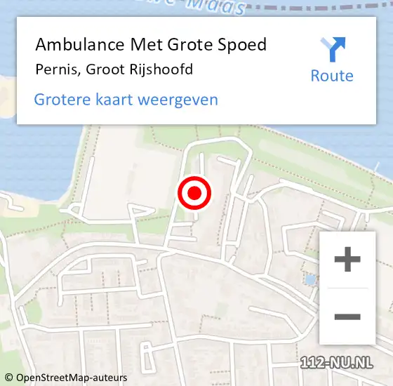 Locatie op kaart van de 112 melding: Ambulance Met Grote Spoed Naar Pernis, Groot Rijshoofd op 28 augustus 2021 17:31