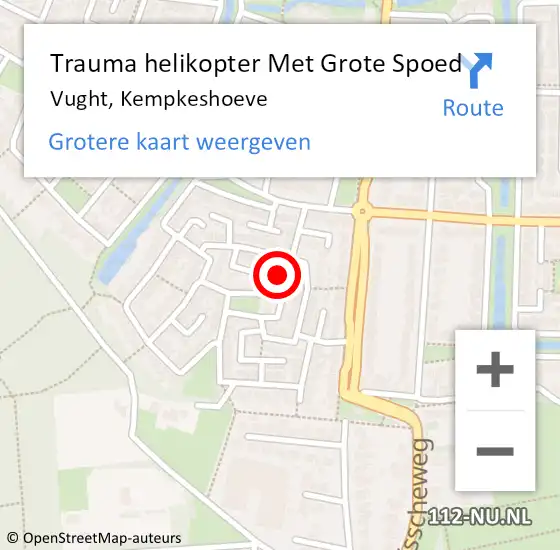 Locatie op kaart van de 112 melding: Trauma helikopter Met Grote Spoed Naar Vught, Kempkeshoeve op 28 augustus 2021 17:36