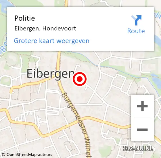 Locatie op kaart van de 112 melding: Politie Eibergen, Hondevoort op 28 augustus 2021 19:21