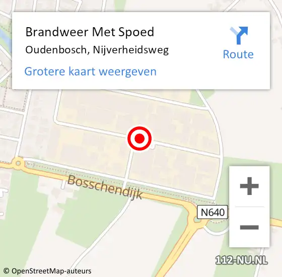 Locatie op kaart van de 112 melding: Brandweer Met Spoed Naar Oudenbosch, Nijverheidsweg op 28 augustus 2021 19:40