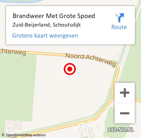 Locatie op kaart van de 112 melding: Brandweer Met Grote Spoed Naar Zuid-Beijerland, Schoutsdijk op 28 augustus 2021 19:46