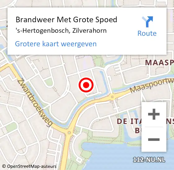 Locatie op kaart van de 112 melding: Brandweer Met Grote Spoed Naar 's-Hertogenbosch, Zilverahorn op 28 augustus 2021 20:16