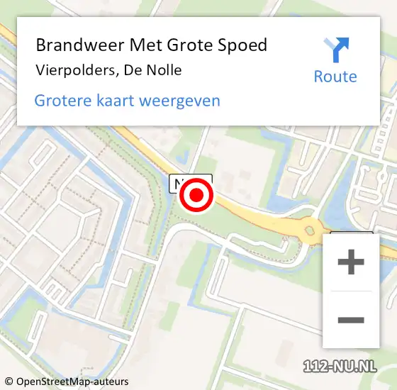 Locatie op kaart van de 112 melding: Brandweer Met Grote Spoed Naar Vierpolders, De Nolle op 28 augustus 2021 20:46