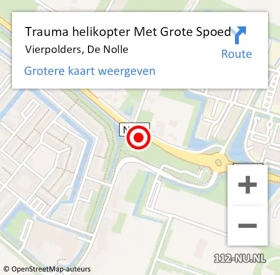 Locatie op kaart van de 112 melding: Trauma helikopter Met Grote Spoed Naar Vierpolders, De Nolle op 28 augustus 2021 20:46