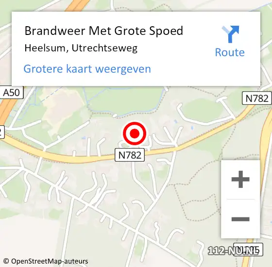 Locatie op kaart van de 112 melding: Brandweer Met Grote Spoed Naar Heelsum, Utrechtseweg op 28 augustus 2021 20:59