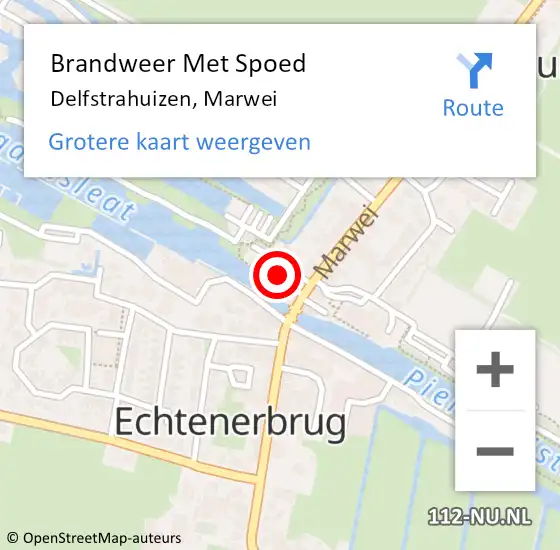 Locatie op kaart van de 112 melding: Brandweer Met Spoed Naar Delfstrahuizen, Marwei op 28 augustus 2021 21:17