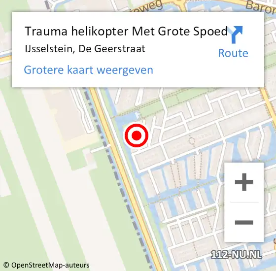 Locatie op kaart van de 112 melding: Trauma helikopter Met Grote Spoed Naar IJsselstein, De Geerstraat op 28 augustus 2021 21:26