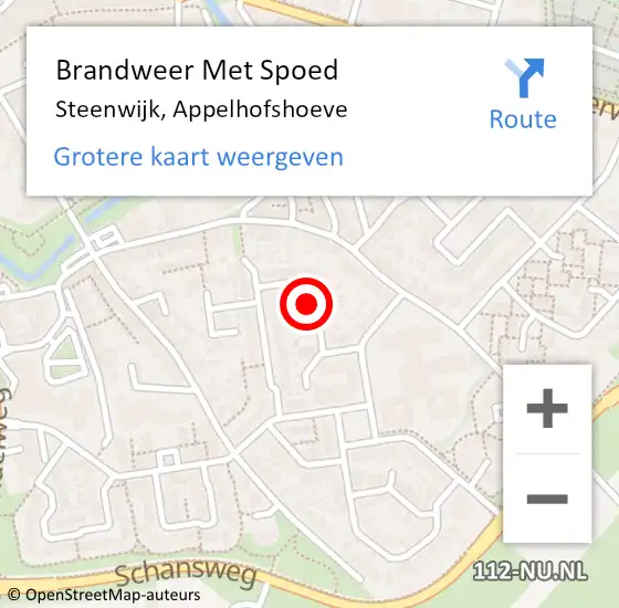 Locatie op kaart van de 112 melding: Brandweer Met Spoed Naar Steenwijk, Appelhofshoeve op 28 augustus 2021 21:51