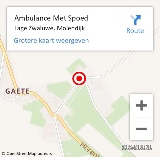 Locatie op kaart van de 112 melding: Ambulance Met Spoed Naar Lage Zwaluwe, Molendijk op 21 juni 2014 06:15