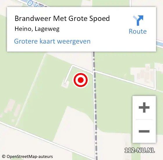 Locatie op kaart van de 112 melding: Brandweer Met Grote Spoed Naar Heino, Lageweg op 28 augustus 2021 22:58