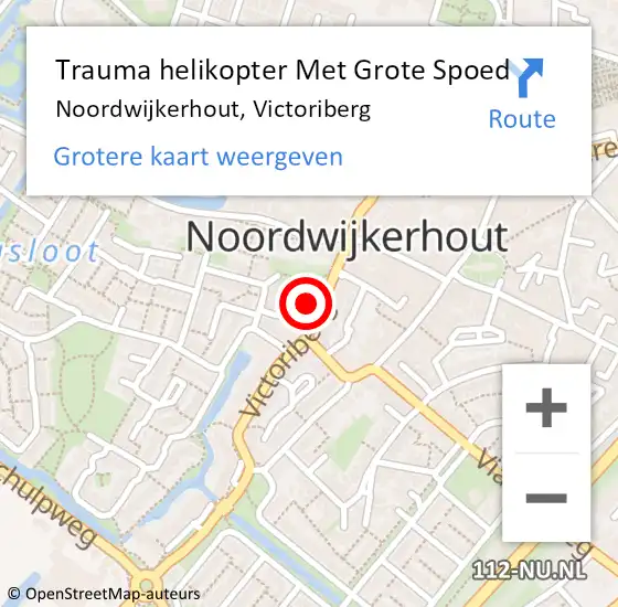 Locatie op kaart van de 112 melding: Trauma helikopter Met Grote Spoed Naar Noordwijkerhout, Victoriberg op 28 augustus 2021 23:30