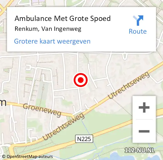 Locatie op kaart van de 112 melding: Ambulance Met Grote Spoed Naar Renkum, Van Ingenweg op 28 augustus 2021 23:34