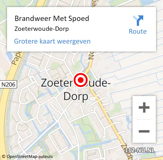 Locatie op kaart van de 112 melding: Brandweer Met Spoed Naar Zoeterwoude-Dorp op 29 augustus 2021 00:31