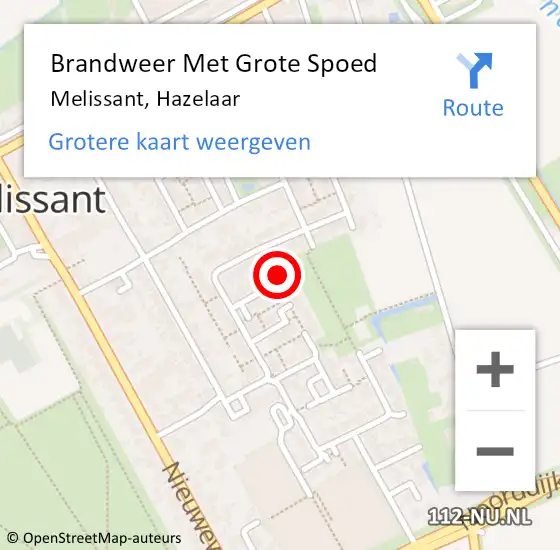 Locatie op kaart van de 112 melding: Brandweer Met Grote Spoed Naar Melissant, Fabiusstraat op 29 augustus 2021 00:35