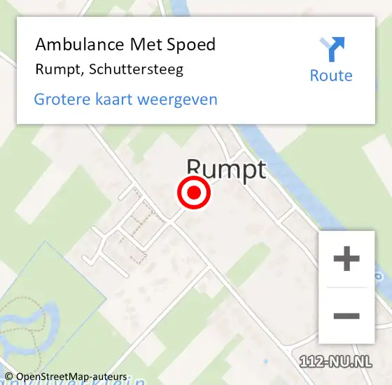 Locatie op kaart van de 112 melding: Ambulance Met Spoed Naar Rumpt, Schuttersteeg op 29 augustus 2021 01:42