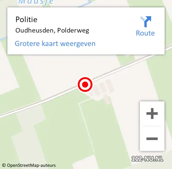 Locatie op kaart van de 112 melding: Politie Oudheusden, Polderweg op 29 augustus 2021 02:56