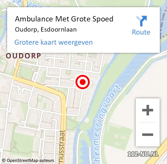 Locatie op kaart van de 112 melding: Ambulance Met Grote Spoed Naar Oudorp, Esdoornlaan op 21 juni 2014 07:12