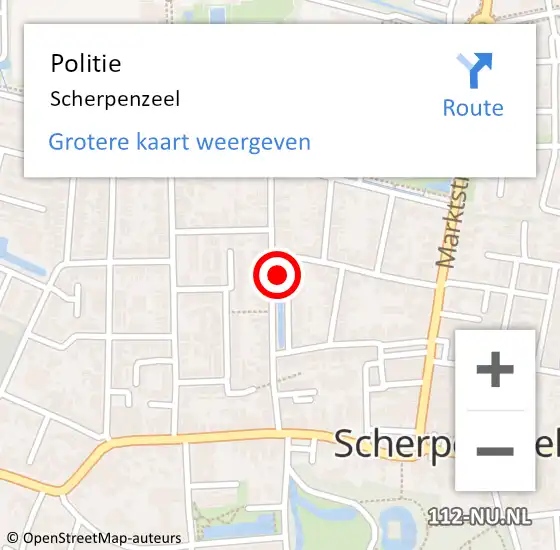 Locatie op kaart van de 112 melding: Politie Scherpenzeel op 29 augustus 2021 04:21