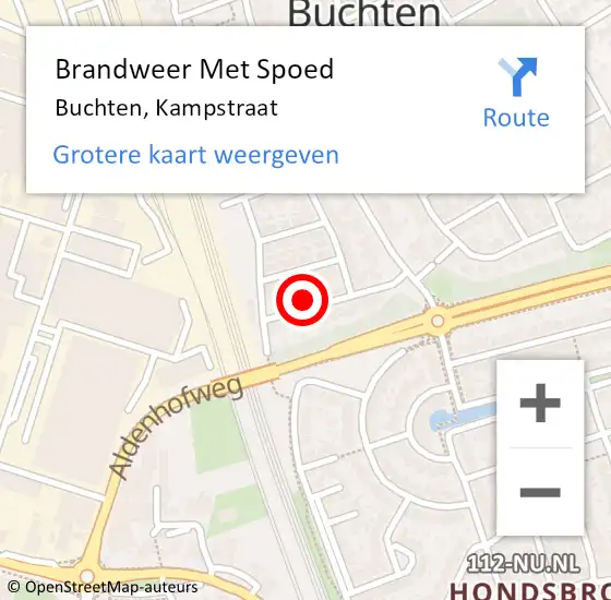 Locatie op kaart van de 112 melding: Brandweer Met Spoed Naar Buchten, Kampstraat op 29 augustus 2021 04:33