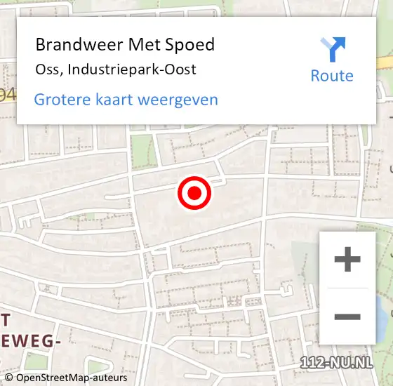 Locatie op kaart van de 112 melding: Brandweer Met Spoed Naar Oss, Industriepark-Oost op 29 augustus 2021 06:43