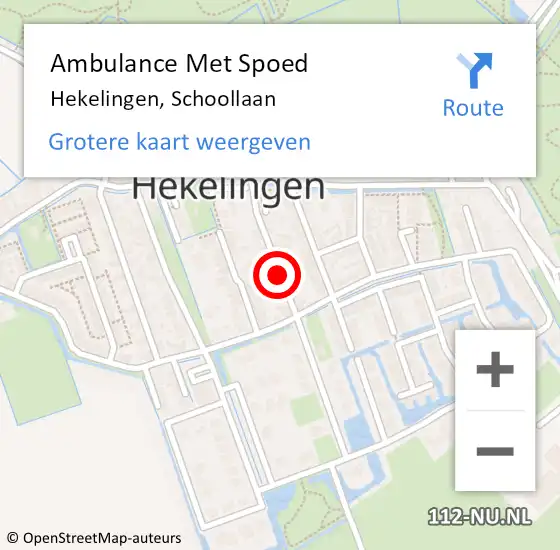 Locatie op kaart van de 112 melding: Ambulance Met Spoed Naar Hekelingen, Schoollaan op 29 augustus 2021 07:47